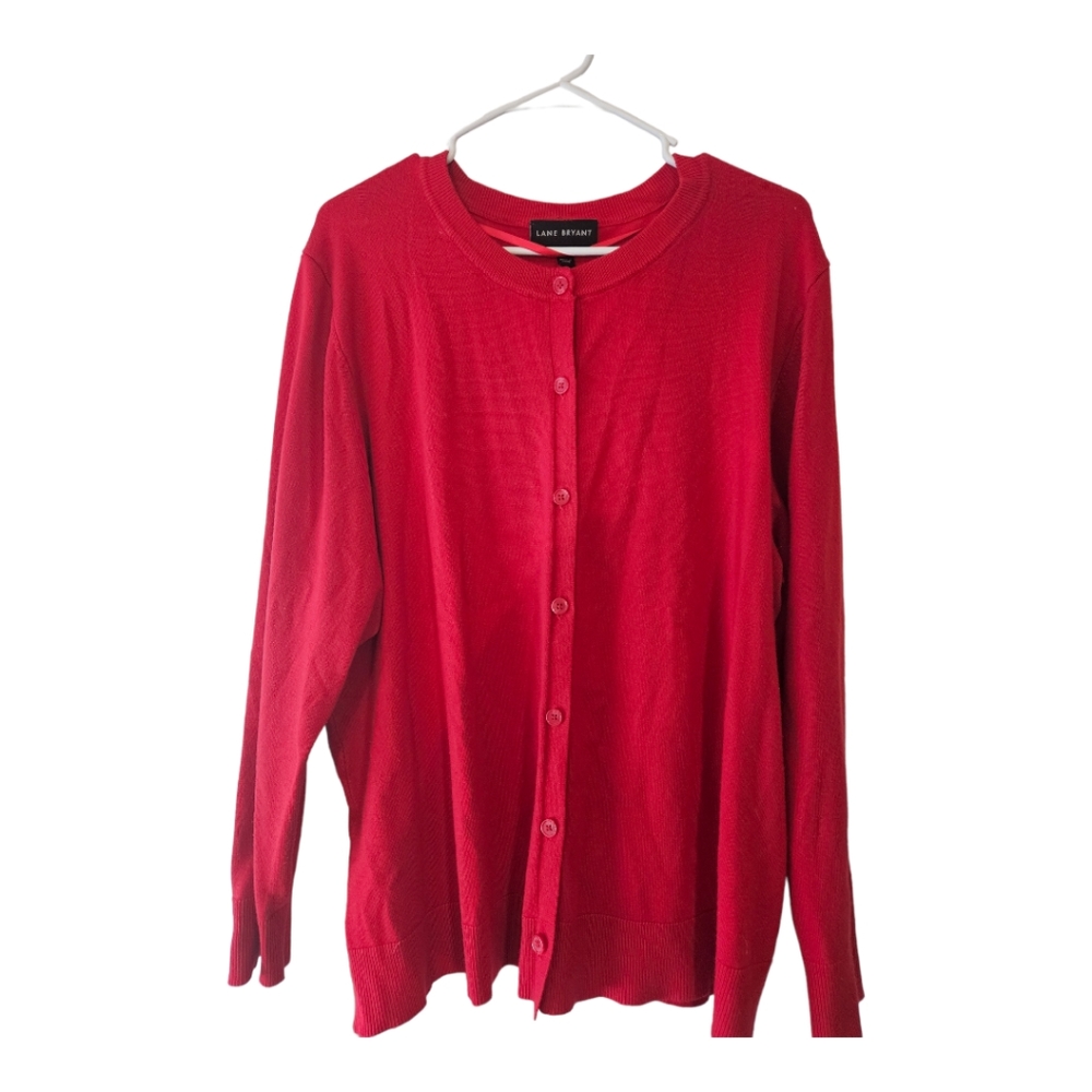 Red cardigan